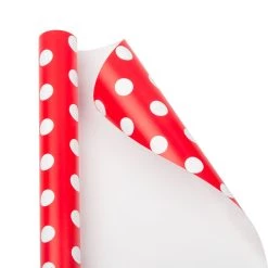 Buy 💯 JAM Paper Red with White Dots Gift Wrap, 2ct. 🤩 -Jam Paper Shop D336010S 3