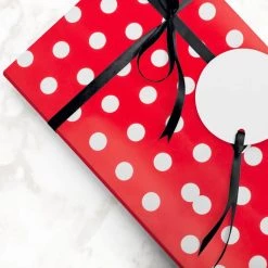 Buy 💯 JAM Paper Red with White Dots Gift Wrap, 2ct. 🤩 -Jam Paper Shop D336010S 5