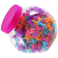 Cheapest 🛒 JAM Paper Colorful Push Pin Jar, 2ct. 💯