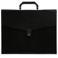 New π JAM Paper Black Plastic Portfolio Briefcase with Handles 12" x 9.5" π