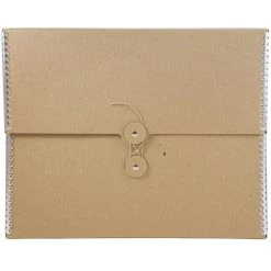 Deals 🥰 JAM Paper Kraft Brown with Metal Edge Button & String Tie Portfolio 9.5" x 12" ⭐