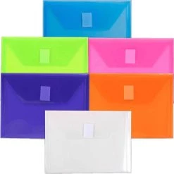Promo ❤️ JAM Paper 5.5" x 7.5" Plastic Hook & Loop Closure Envelopes, 6ct. 👍
