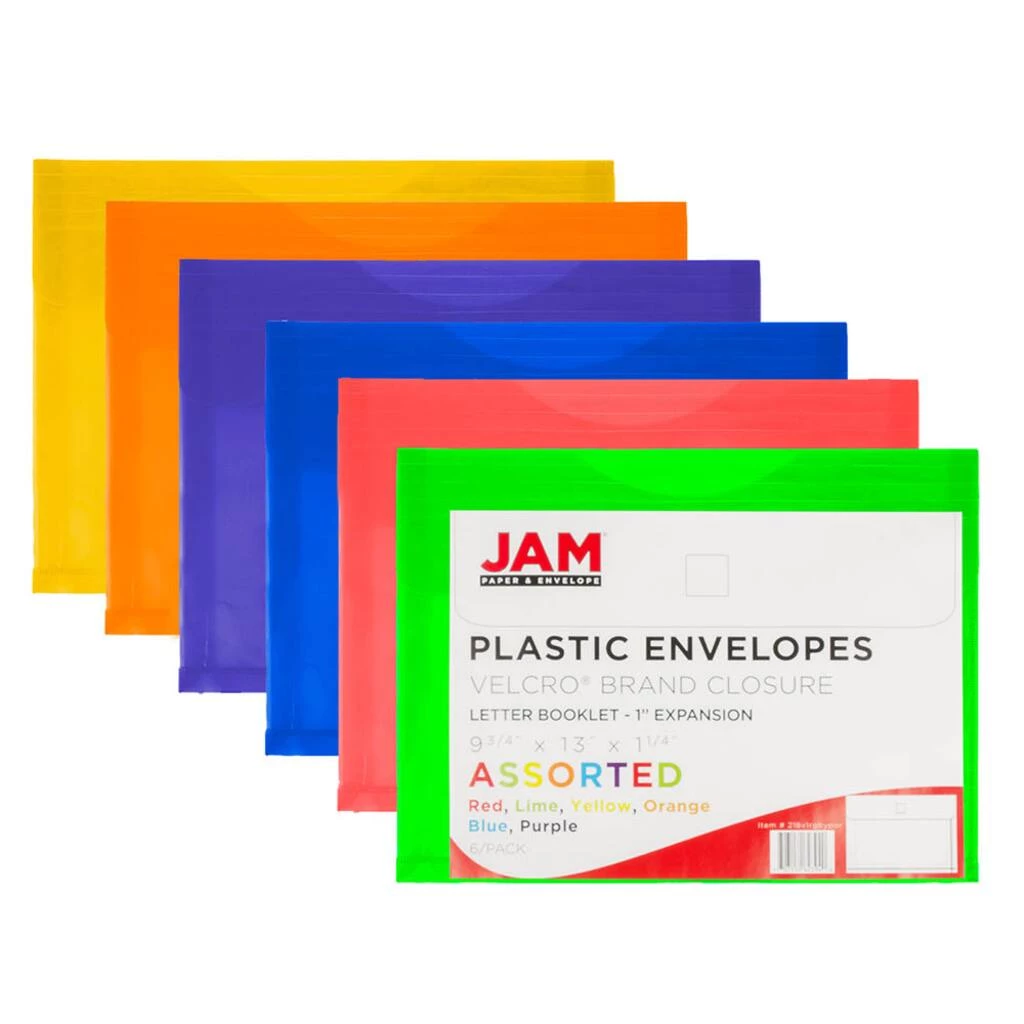 Promo β JAM Paper 9.75" x 13" Plastic Expansion Hook & Loop Closure Envelopes, 6ct. π 4 Promo β JAM Paper 9.75" x 13" Plastic Expansion Hook & Loop Closure Envelopes, 6ct. π - Image 2