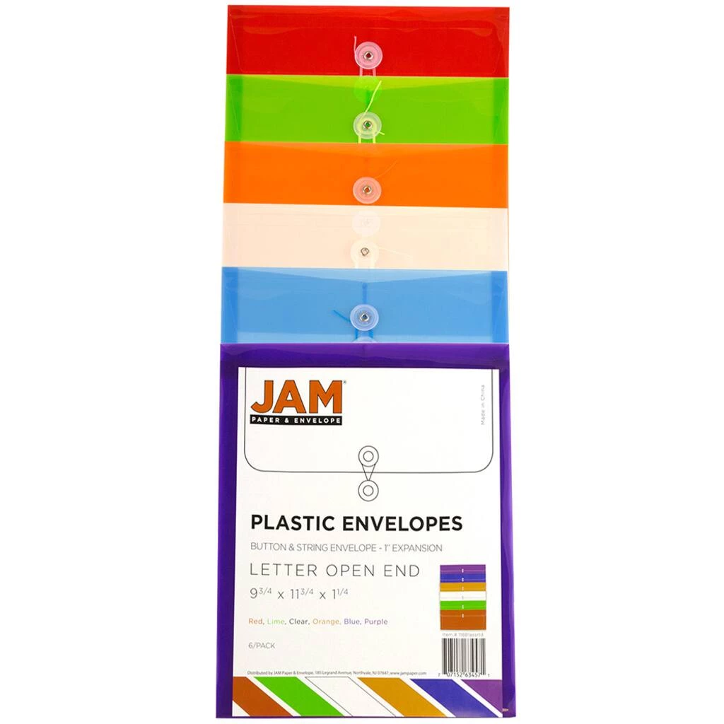 Best Pirce β¨ JAM Paper Assorted Plastic Button & String Closure 9.75" x 11.75" Envelopes, 6ct. π₯° 5 Best Pirce β¨ JAM Paper Assorted Plastic Button & String Closure 9.75" x 11.75" Envelopes, 6ct. π₯° - Image 3