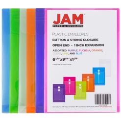 Buy π€© JAM Paper 6.25" x 9.25" Assorted Button & String Tie Closure Plastic Envelopes, 6ct. π₯ 9 Buy π€© JAM Paper 6.25" x 9.25" Assorted Button & String Tie Closure Plastic Envelopes, 6ct. π₯ -Jam Paper Shop D337060S 3