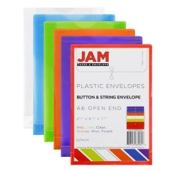 Discount 🤩 JAM Paper 4.25" x 6.25" Assorted Button & String Tie Closure Plastic Envelopes, 6ct. 🤩 -Jam Paper Shop D337071S 2