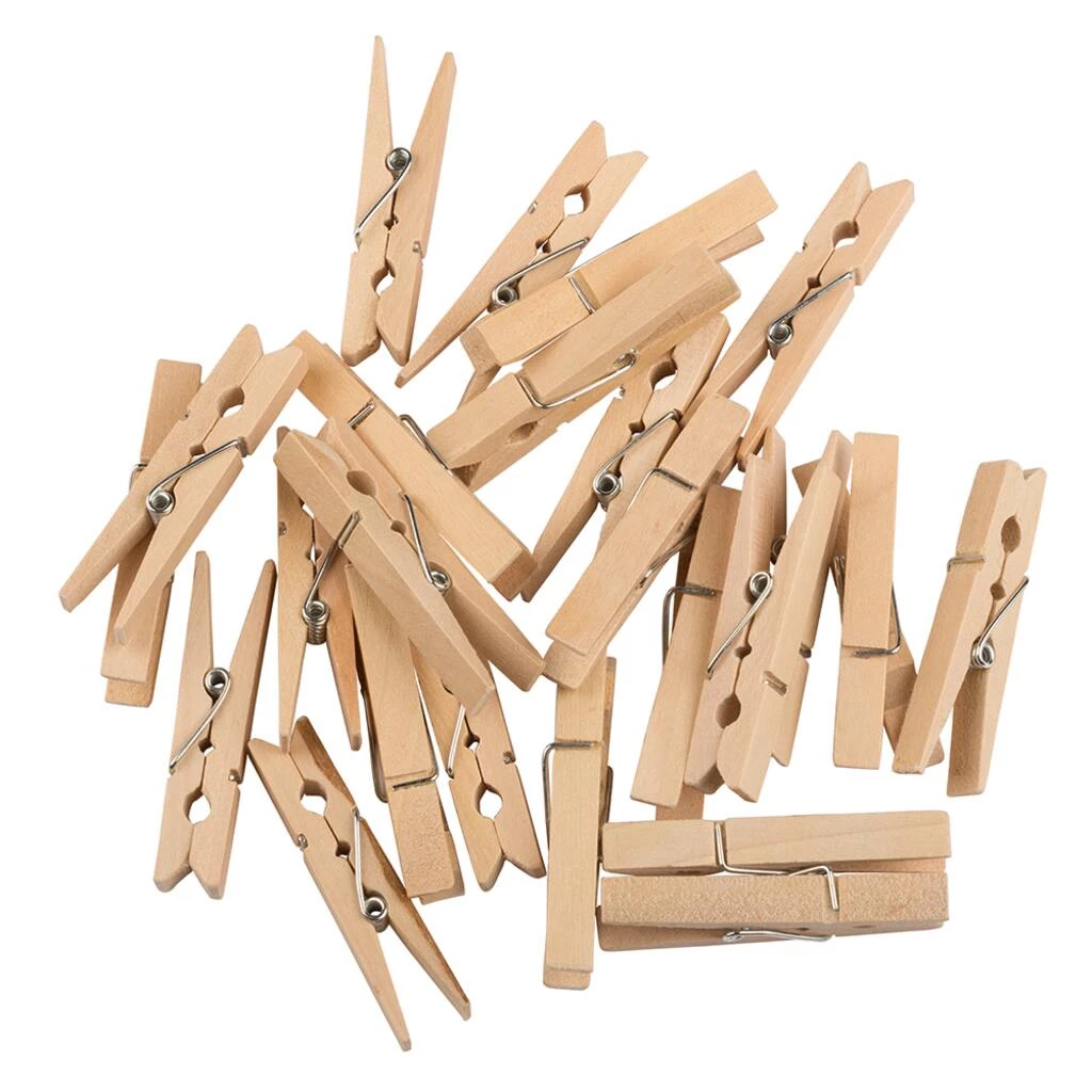 New π JAM Paper 2" Natural Wood Clip Clothespins, 24ct. β 4 New π JAM Paper 2" Natural Wood Clip Clothespins, 24ct. β - Image 2