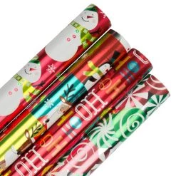 Coupon ✨ JAM Paper Red Ho Ho Ho Santa Foil Gift Wrap Set, 4ct. ✨