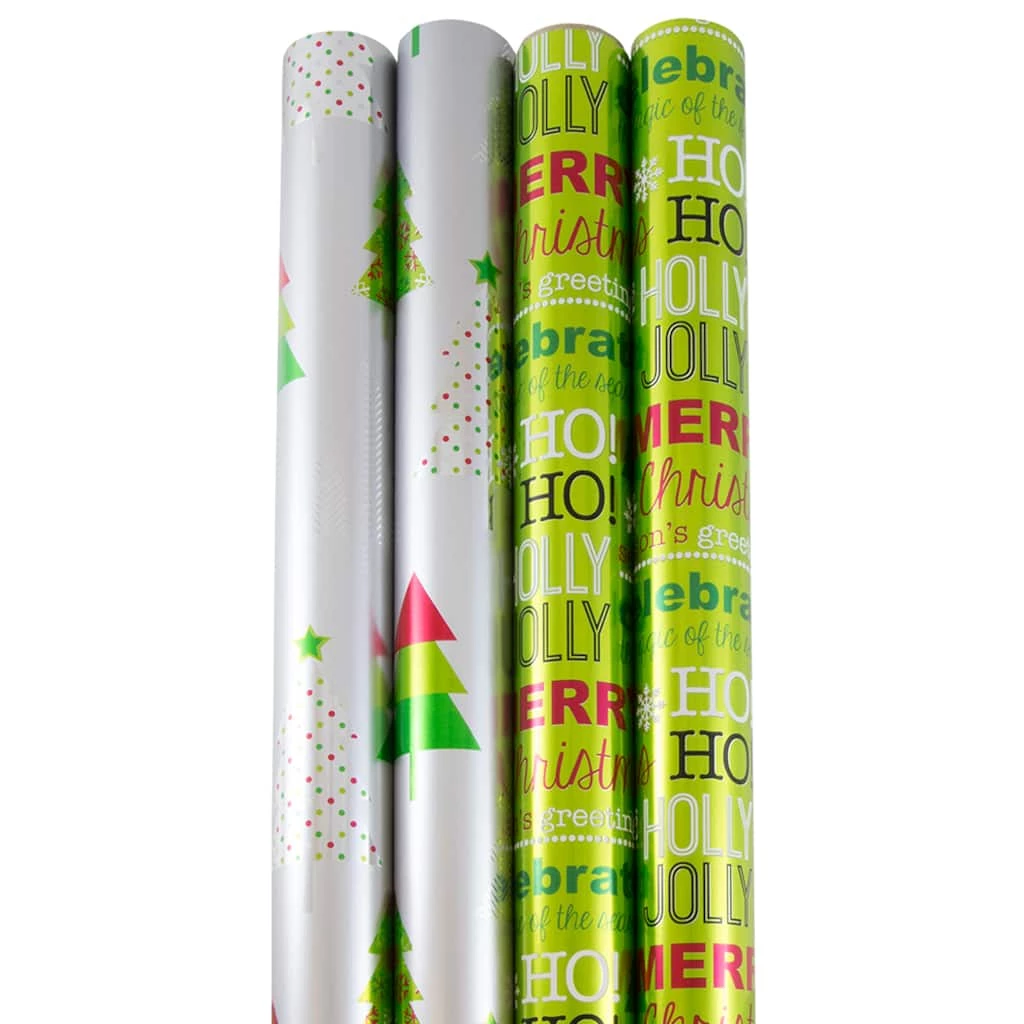Promo π JAM Paper Holly Jolly Gift Wrap Set, 4ct. π 4 Promo π JAM Paper Holly Jolly Gift Wrap Set, 4ct. π - Image 2