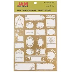Budget 🎉 JAM Paper Matte Gold Foil ❄ Christmas Gift Tag Stickers ⭐