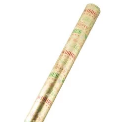 Cheapest 🔔 JAM Paper Gold Winter Wishes Gift Wrap 🌟 -Jam Paper Shop D337560S 1