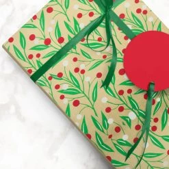Deals π JAM Paper Embossed Gold with Holly Gift Wrap π 9 Deals π JAM Paper Embossed Gold with Holly Gift Wrap π -Jam Paper Shop D337564S 4