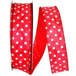 Cheap 🔔 JAM Paper 1.5" Polka Dot Wired Satin Ribbon 😍