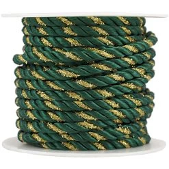 Best Pirce 🔥 JAM Paper 3/8" Green with Gold Decorative Rope Ribbon 😍