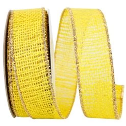 Best deal 🛒 JAM Paper 1.37" Burlap Wired Gold Edge Ribbon 🔔