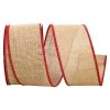 Promo 🔔 JAM Paper 2.5" Natural Burlap with Red Wired Edge Ribbon 🧨 -Jam Paper Shop D341111S 1