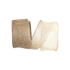 Outlet 🎁 JAM Paper 2.5" Burlap Wired Ribbon 🧨