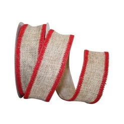 Best Sale 😉 JAM Paper 1.5" Natural Burlap with Red Wired Edge Ribbon 🔥