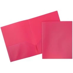 Buy 👍 JAM Paper 9.5" x 11" Fuchsia Pink Plastic 2 Pocket POP Folders, 6ct. ✔️