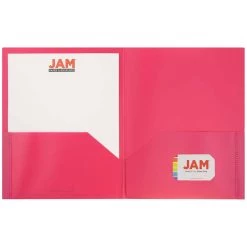 Buy 👍 JAM Paper 9.5" x 11" Fuchsia Pink Plastic 2 Pocket POP Folders, 6ct. ✔️ -Jam Paper Shop D341271S 3