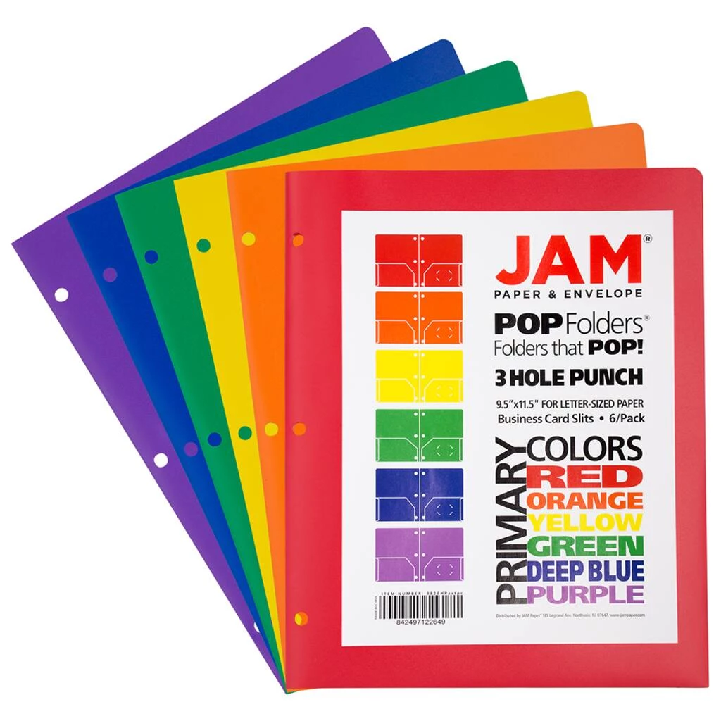 Best Sale ⭐ JAM Paper 9.5" x 11.5" Assorted Primary Colors Plastic 2 Pocket School POP Folders, 6ct. ✔️ 4 Best Sale ⭐ JAM Paper 9.5" x 11.5" Assorted Primary Colors Plastic 2 Pocket School POP Folders, 6ct. ✔️ - Image 2