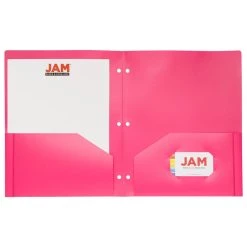 Promo 🤩 JAM Paper 9.5" x 11.5" Assorted Fashion Colors Plastic 2 Pocket School POP Folders, 6ct. 👍 -Jam Paper Shop D341296S 3