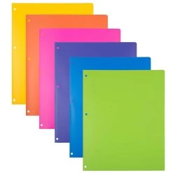 Cheapest ⭐ JAM Paper Fashion Color Heavy Duty Plastic 3-Hole School Folders with Pockets, 6ct. 🔔