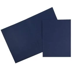 Promo β¨ JAM Paper Navy Blue 2-Pocket Textured Linen Business Folders, 50ct. π