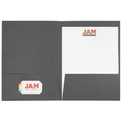 Cheap ✨ JAM Paper Gray 2-Pocket Textured Linen Business Folders, 25ct. ✔️ -Jam Paper Shop D341352S 3
