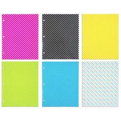 Cheapest ✔️ JAM Paper Polka Dots Glossy Laminated Two Pocket 3 Hole Punch School Folders, 6ct. 🔔