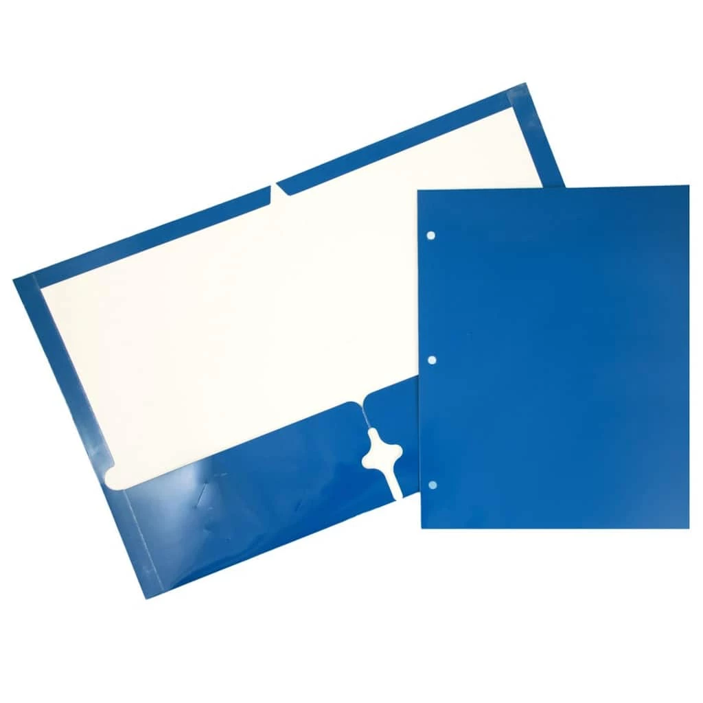 Cheapest π JAM Paper Blue Glossy Laminated Two Pocket 3 Hole Punch School Folders, 100ct. π 3 Cheapest π JAM Paper Blue Glossy Laminated Two Pocket 3 Hole Punch School Folders, 100ct. π