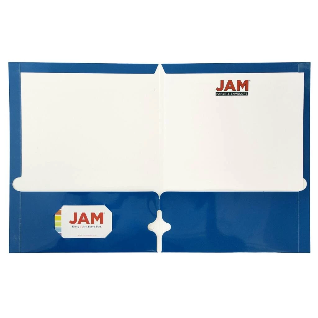 Cheapest π JAM Paper Blue Glossy Laminated Two Pocket 3 Hole Punch School Folders, 100ct. π 4 Cheapest π JAM Paper Blue Glossy Laminated Two Pocket 3 Hole Punch School Folders, 100ct. π - Image 2
