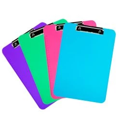 Wholesale 🧨 JAM Paper Assorted Letter Size Fashion Color Plastic Clipboards Metal Clip, 4ct. 🔔