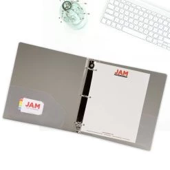 Flash Sale ✔️ JAM Paper 1.5" Glass Twill Plastic 3-Ring Binder 🎁 -Jam Paper Shop D341549S 5