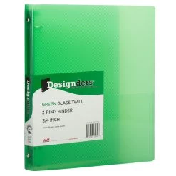 Hot Sale 😉 JAM Paper 0.75" Green Glass twill Plastic 3-Ring Binder 😀