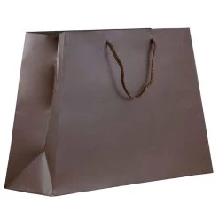 Coupon 𧨠JAM Paper Matte Chocolate Brown Trapezoid Gift Bags with Rope Handles, 100ct. π