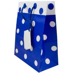 Coupon 𧨠JAM Paper Medium Blue & White Polka Dot Matte Gift Bags, 24ct. π
