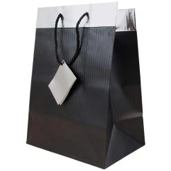 Best reviews of ❤️ JAM Paper Large Black Pinstripe with Silver Top Gift Bags, 24ct. 🔥