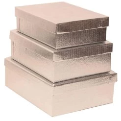 Cheap ✨ JAM Paper Silver Rectangle Gift Box Nesting Set 🥰