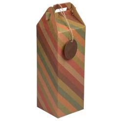 Flash Sale 🥰 JAM Paper Striped Kraft 🎄 Christmas Wine Boxes with Tag, 2ct. 🎁