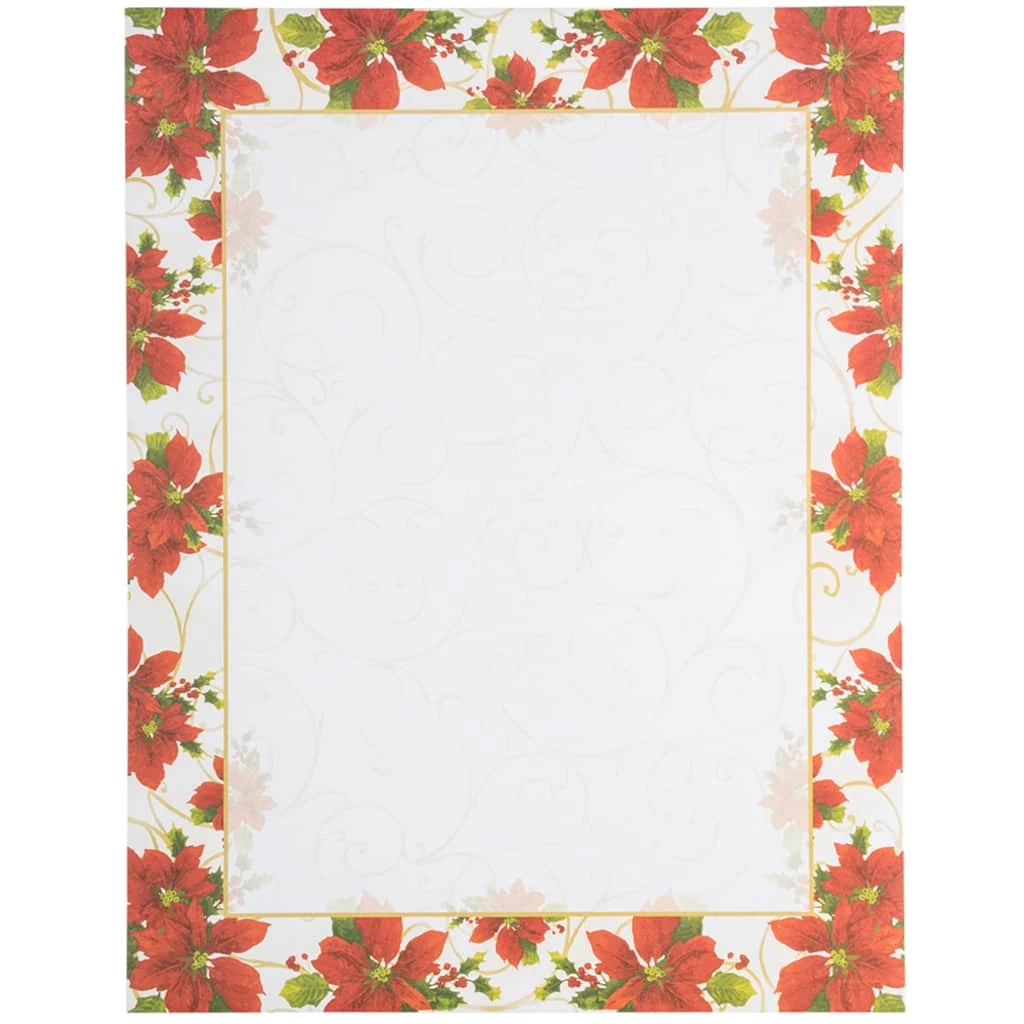 Wholesale π₯° JAM Paper Poinsettia Border 8.5" x 11" 28lb. π Christmas Paper, 80 Sheets π₯° 5 Wholesale π₯° JAM Paper Poinsettia Border 8.5" x 11" 28lb. π Christmas Paper, 80 Sheets π₯° - Image 3