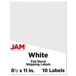 Deals 🎁 JAM Paper Shipping Labels, 8.5" x 11" 💯
