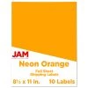 Best Sale 😀 JAM Paper Neon Orange Full Sheet Shipping Labels, 8.5" x 11" 👏