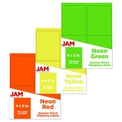 Best Sale ✨ JAM Paper Extra Large Bright Neon Shipping Address Label Stickers, 360ct. 🧨