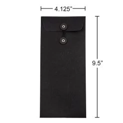 Promo 😀 Jam Paper 9.5" x 4.125" Black Linen Business Envelopes with Button & String Closure, 50ct. ⭐ -Jam Paper Shop D344334S 4