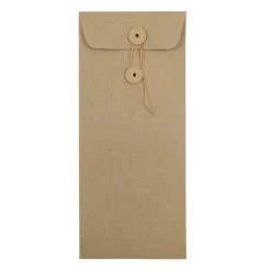 Wholesale 🔥 JAM Paper 9.5" x 4.125" Kraft Brown Business Envelopes with Button & String Closure, 25ct. 🤩