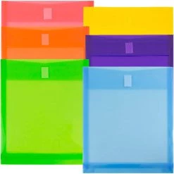 Outlet 🎉 JAM Paper 9.75" x 11.75" Assorted Plastic Expansion Envelopes with Hook & Loop Closure, 6ct. 🔥