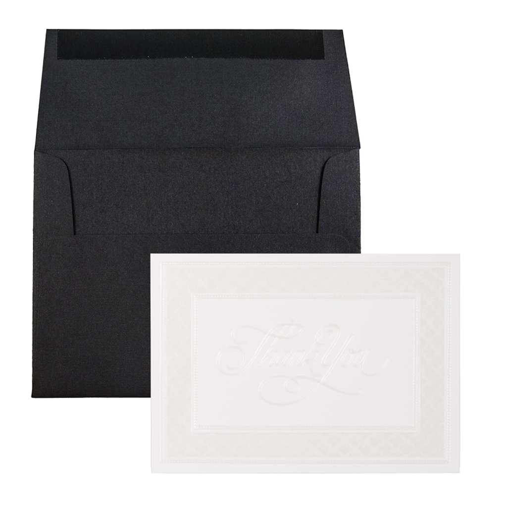 Cheap π JAM Paper 4.88" x 3.38" Pearl Border Cards with Black Linen Envelopes Thank You Card Sets, 25ct. π 3 Cheap π JAM Paper 4.88" x 3.38" Pearl Border Cards with Black Linen Envelopes Thank You Card Sets, 25ct. π