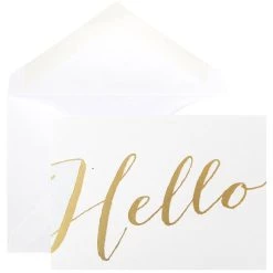 Brand new 😍 JAM Paper A1 White with Gold Script Blank Greeting Cards & Envelopes, 10ct. ⭐