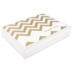 Outlet 😀 JAM Paper 3.5" x 4.875" Gold Chevron Stripe Thank You Cards & Envelopes, 10ct. 😉 -Jam Paper Shop D344693S 4